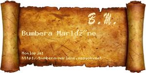 Bumbera Marléne névjegykártya